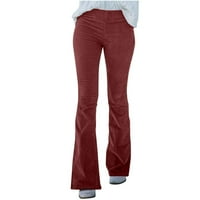 Žene Flare gamaše Ležerne prilike Moda Slim Fit Ugodni džep u boji Ležerne pantalone Vino B S Mis: 4