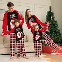 Podudaranje porodične pidžame postavlja Božić PJ-a sa slovom i plaćenim tiskanim magijom dugih rukava i donjih salona