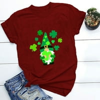 Ženski ulica Patrickov dan Casual Shamrock vrhovi gnome košulja labava bluza TEE Plus size Funny t majice