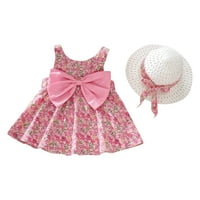 Djevojke oblače dječje djevojke haljine bez rukava cvjetna suknja lutka slatka haljina za suspenziju haljina sa šeširom