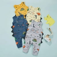 Stylesilove novorođenčad dječaci šareni crtani dinosaur pamuk bez rukava ROMper životinjski print kombinezontu casual ljetni odjeću