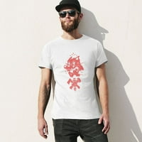 Crveni grafitistički muške grafičke majice Vintage kratki rukav sportski tee bijeli 4xl