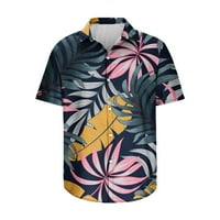 Hot Boho Cvjetni print Havaji vrhovi Cardigan rever V izrez Kratki rukav Košulje za odmor Turistički odmor Ribolov Sun Beach Bluza