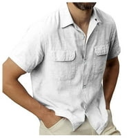 Košulje za muškarce Modni casual čvrsti džep u boji Jednokratna majica kratkih rukava