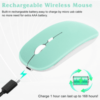2,4GHz i Bluetooth punjivi miš za Tecno Spark Bluetooth bežični miš dizajniran za laptop MAC iPad Pro računarski tablet android teal