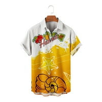 Muška havajska košulja kratkih rukava od ispisanog gumba dole ljetne plažne haljine