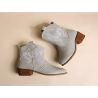 Difumos Womens Western čizme Casual Winter Boot vezene cipele za gležnjeve ured Comfort Cipele Lagani
