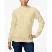 Karen Scott Ženski kabel-pleteni džemper od lažnog gumba žute veličine 2