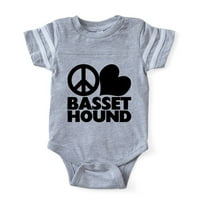 Cafepress - Fin Mir Love Basset Hound - Slatka novorođenčad za bebe fudbal