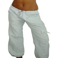 Biayxms Ženski Ljetni potez struk labave teretne hlače New Style Multi-Džepne sportove sportske jogger
