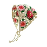 Hesxuno ručna kukičana cvijeta izdubljena trokutastog šal slatka i slatka kapu za kosu