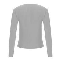 Košulje za vježbanje za žene Bluza sa rukavima srednjeg duljina okrugli vrat Grey l
