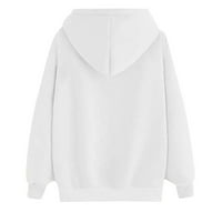 Prodaja Slatka lopta EKG uzorak tiskani duksevi za dugih rukava za žene tinejdžerske djevojke labave fit casual grafički pulover s kapuljačom vrhovi zrnca sa džepom bijeli s