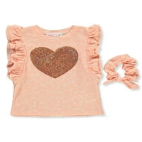 Young Hearts Girls '2-komadni set majica za harnchie - Light Pink, 2t