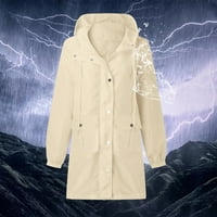 Ženski hoodie kiša vodonepropusni džepovi sa zatvaračem Zipper Solid Jacket Workout Vanjska jakna o
