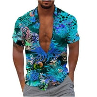Njoeus grafički tees muškarci Ljetni bijeli usev Najbolji muškarci modni casual tipke Havajii Štampanje particiranje kratkih rukava majice majice na klirensu