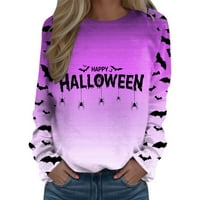 Ženska dukserica Jesen Halloween Print pulover posada s dugim rukavima dugim rukavima