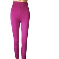 Ženske gamaše visokog struka joga hlače sa džepovima koji nisu vidjeli treninzima za trčanje hlača 1-vruće ružičaste XL