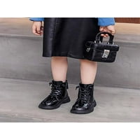 Lacyhop Girls Boys School Udobne cipele za gležnjeve Dvostruke patentne patentne patentne patentne patentne