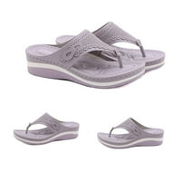 Tagold sandale Ženske plus veličine Lagane retro cipele masaže Flip-Flops papuče s mekim donjim klinovima Purple 41