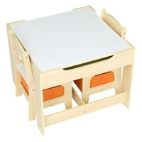 Drveni dečiji stol i set za stol, stol za mališač i set stola, dečiji umetnički stol, igraonica, školski sto za 3+ godina, starca dečka, Woodcolor, W17315