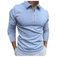 Visoki muški košulje za dugih rukava Muška ležerna patentna košulja Okrenite ovratnik bluza Stripe ispisana bluza polos majica modne svečane majice