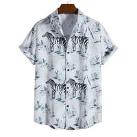 Havajska majica za muškarce Cleariance Muškarci Ležerne tipke Plaža Ne-pozicioniranje Ispis Isključivanje kratkih rukava Sjeća za bluze Pokloni za muškarce Do 60% popusta