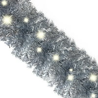 Božićni vijenac sa LED svjetlima 393.7 srebro
