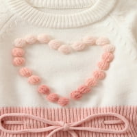 Jesenja zimske djevojke djevojke džemper ROMPER dugih rukava Patchwork Heart pletenje za kupanje