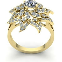 Prirodno 0,75ct okrugli rez dijamantski dame cvijet pasijans godišnjica angažovanog prstena čvrstog 10k ruža, bijelo ili žuto zlato j si2