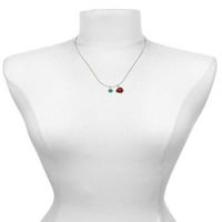 DELIGHT nakit silvertone mini prozirna teal šapa crvena sretna ogrlica i visećih naušnica