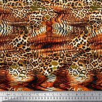 Soimoi narančasta pamučna ducka tkanina Leopard & Tiger životinja za životinje kože tkanine sa dvorištem