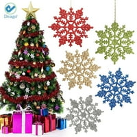 Deago Božićne plastične blistaju snježne pahulje ukras za drvo za odmor Xmas Party Store Home Decor