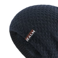 Zimske plave kape za muškarce Žene Mekane tople pletene špet čarape za skijanje
