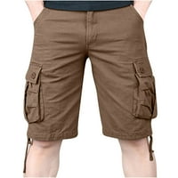 Vivianyo HD MAN kratke hlače Plus Veličina čišćenja Muška plus veličina Tegotovi Multi-džepovi opuštene ljetne kratke hlače hlače kava