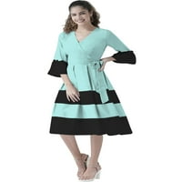 Eloria Women Causal Midi haljina haljina haljina dugačka koljena jedna haljina BO PLANIRANA DRESIRANJE