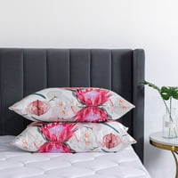 Satenski jastučni set standardnih svilenih posteljinskih jastučnika 30 20 poklopac jastuka, crveni cvijet