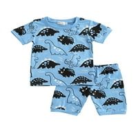 Diconna Baby Boys Ljetni setovi Train Dinosaur Štamparija Kratki rukav Top + Hratke Home odjeća