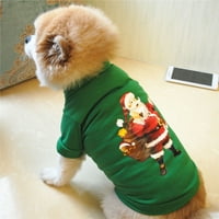 Slatki pas na vrhu Puppy Vest T-Shrit Mali psi Božićne odjeće Prozračivo mekani pas odjeća za kućne ljubimce otisnuta odjeća A1-zelena x-mala