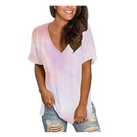 Miayilima ružičaste majice za žensku majicu kratki rukav ležerne moderne gornje majice