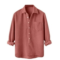 Košulje za muškarce Grafički muški ležerni bluza sa čvrstim koduroy-om Dugi rukav Okrenite Thirts ovratnika