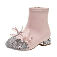 Kožne cipele za djevojčice Glitter gležnjače Dječje cipele s niskim potpeticama čizme Bočne patentne