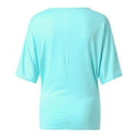 Ležerne vrhove za žene Fit Sequin Casuel Majica Top hladno ramena bluza plus veličine dame top plavi