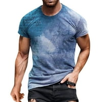 Wendunide polo majice za muškarce Muški ljetni casual 3d tiskani kratki rukav na vrhu T-majica Bluza Blusa Blue XXL