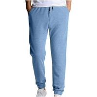Muške atletske hlače sa crtežom za izvlačenje izlazeći hlače jogging pantalone plava l