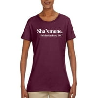 Crna i ponosna Sha's Mone. Michael Jackson Womens Grafička majica, Maroon, Medium