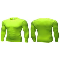 COLISHA muškarci Kompresioni košulje dugih rukava mišićni vrhovi hladnog suha sportske majice casual fitness baselayer majica svjetlo zelena 3xl