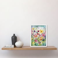 Svijetli cvjetni cvjetni cvjetovi cvjeta narodna umjetnička djela uokvirena zidna umjetnost Print A4