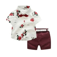 Zuwimk Baby Boy Outfit setovi, dječaka dječaka Crtani pamuk ljeto kratki rukav majica i kratke hlače