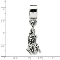 Mačka Danle Kids Charm. Sterling Silver Antique Finish Reflection perle - QRS1424